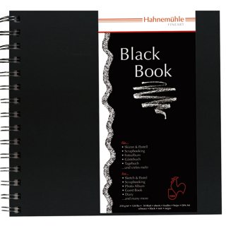 Hahnemühle Black Book, 250 g/m², 30 Blatt / 60 Seiten, 23,5 x 23,5 cm