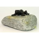 Kupferarbeit auf Naturstein, "Frosch auf Stein", Tierdarstellung, handarbeit 