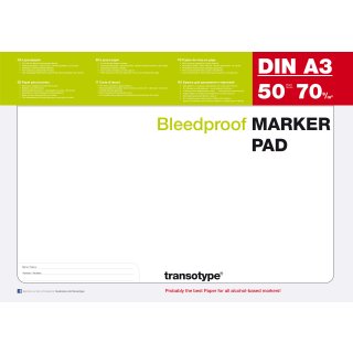 MarkerPad für COPIC DIN A3 50 Bogen 70 g/m³ transotype Layoutpapier Block 25002