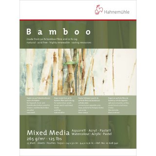 Bamboo Mixed Media Malblock Hahnemühle, 265 g/m², 25 Blatt, 24 x 32 cm
