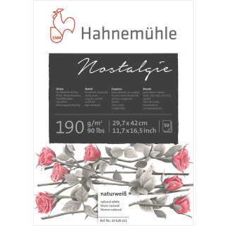 Nostalgie Hahnemühle Skizze, Block 190 g/m², 50 Blatt, 29,7 x 42 cm