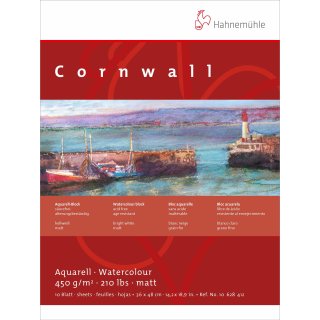 Hahnemühle Cornwall Aquarell-Malblock, 450 g/m², 10 Blatt, 36 x 48 cm