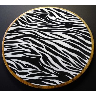 Holzteller Dekoteller Muster Zebra