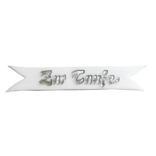 Banner Schriftzug "Zur Taufe" Silber