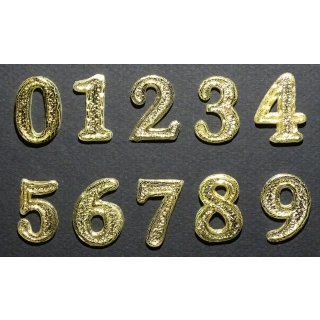 Zahlen Gold aus Wachs H: 25 mm / Beschriftung für Kerzen