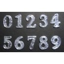 Zahlen Silber aus Wachs H: 25 mm / Beschriftung für...