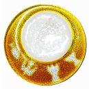 Kerzenteller Glas mit Symbolen Untersetzer für Kerzendurchmesser bis 8 cm