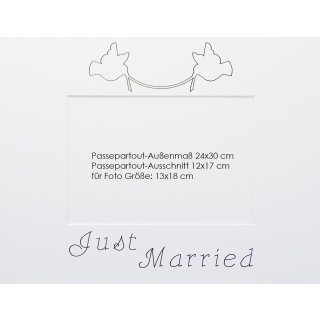Passepartout beschriftet: Just Married