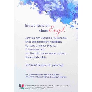 Karte mit Schutzengel, Handschmeichler, Dein Engel aus Mönchengladbach