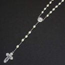 Rosenkranz Weiß ovale Perlen Länge: ca. 53 cm